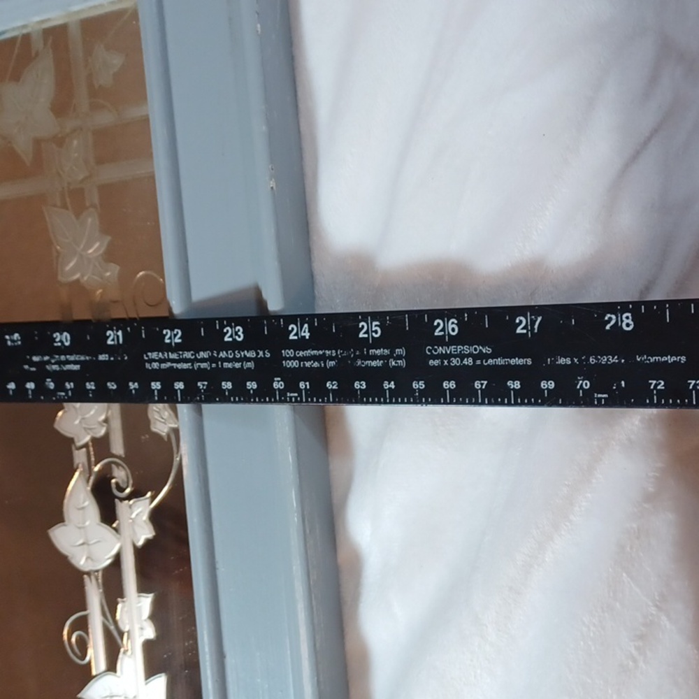Rectangle Etched Cottagecore VTG Leaf Framed Artsy Mirror - Picture 9 of 10